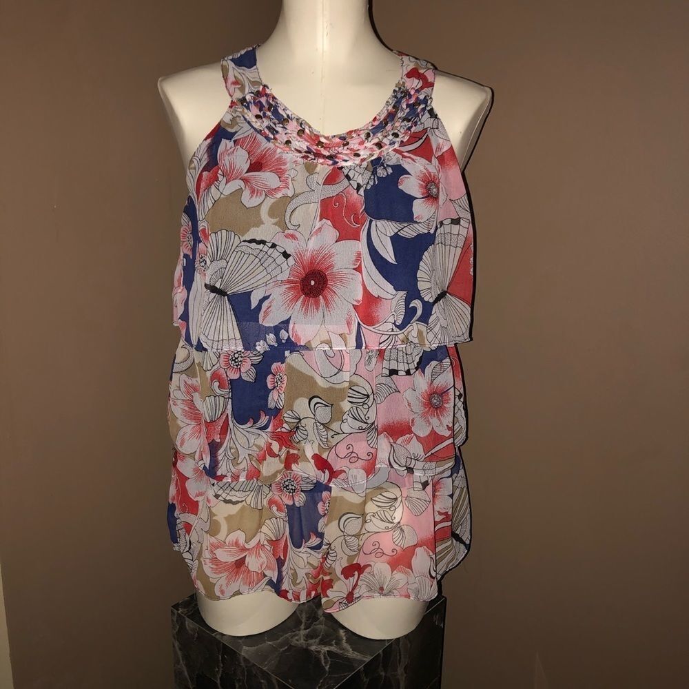 Lola P. Halter Top with ruffle layers